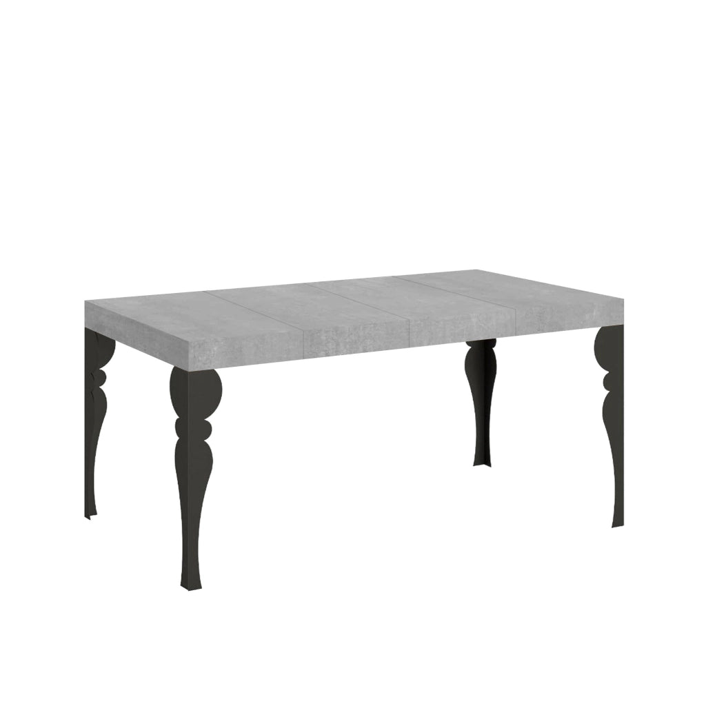 Tavolo allungabile 140/400x90 cm Paxon Premium cemento gambe antracite