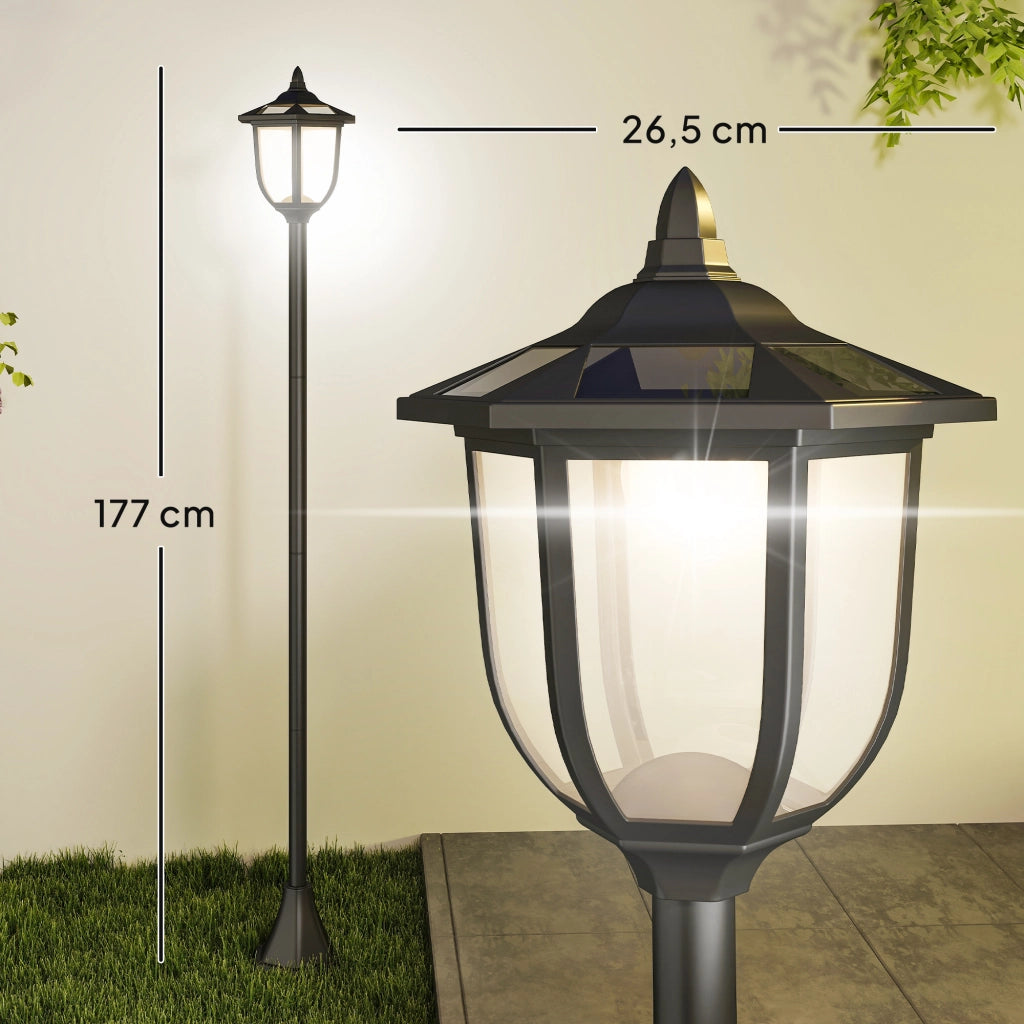 Lampada Solare da Giardino ¨C zephmum ¨C ?26.5x177cm Nero