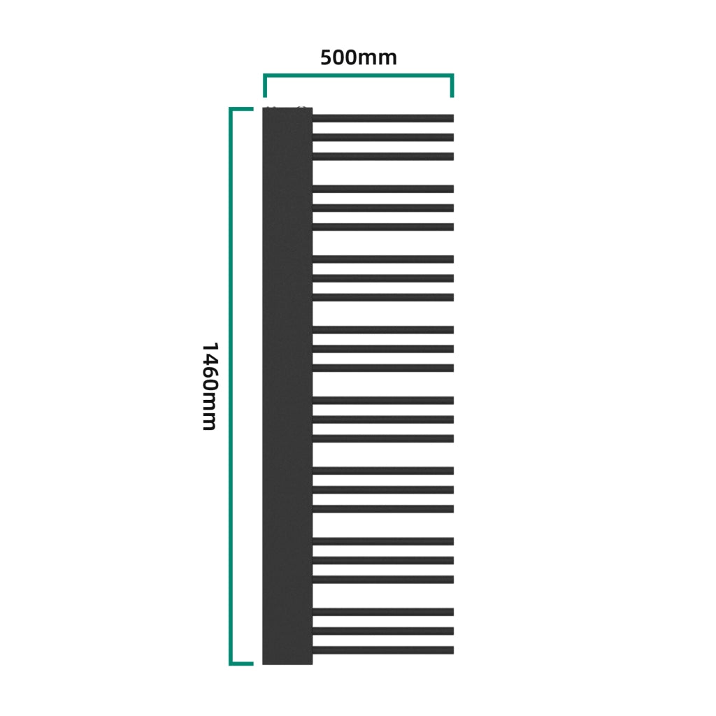 Scalda Asciugamani da Parete Kviteseid Scaldasalviette ad Acqua Calda 146x45 cm 558 W Nero [neu.haus]
