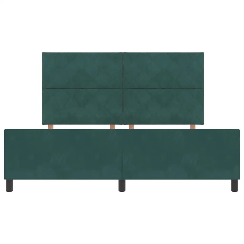 Letto a molle con testiera Verde Scuro 180 x 200 cm Velluto 3345026
