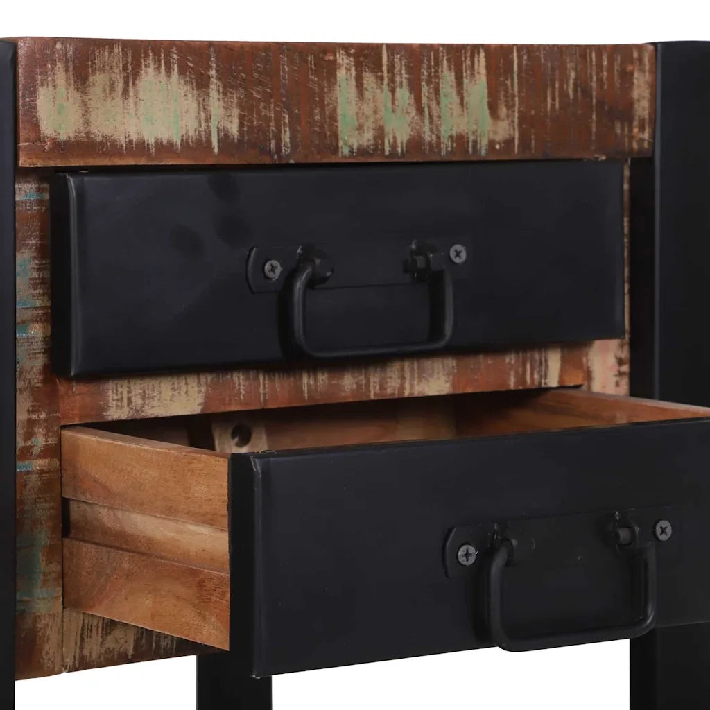 Tavolino Multicolore 40 x 40 x 80 cm Legno Recuperato Massello 4015988