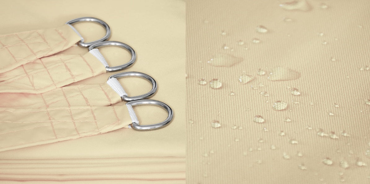 AIO FACTORY Vela Ombreggiante Impermeabile 3x3 m Beige - Vela Parasole da Giardino