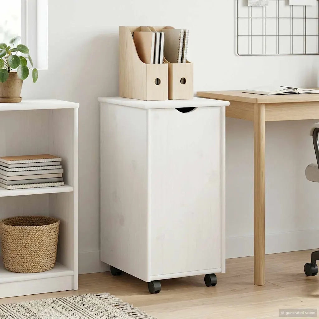 Mobile con Ruote con ruota Bianco 34 x 39 x 65,5 cm