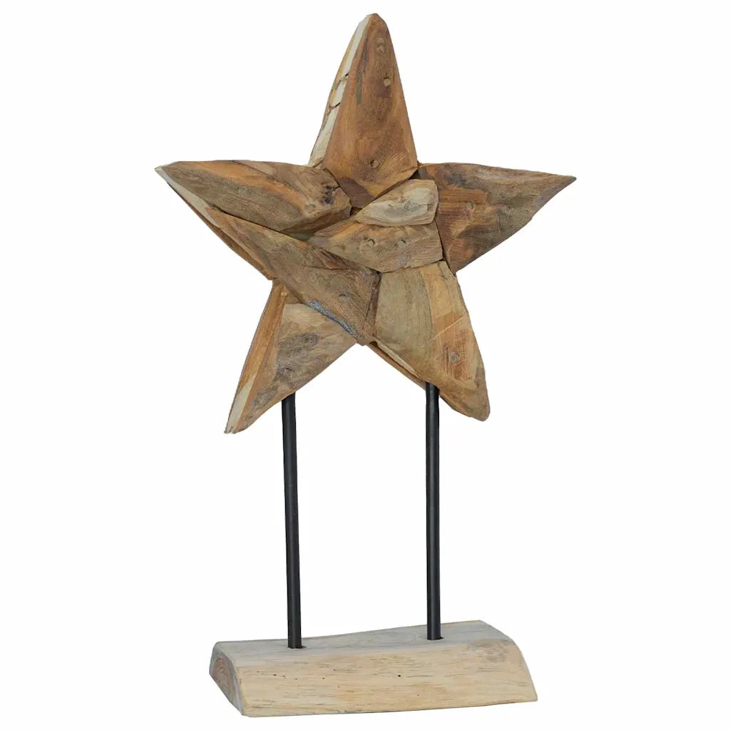 Stella di Natale Marrone 31 x 15 x 46 cm Legno di teak solido