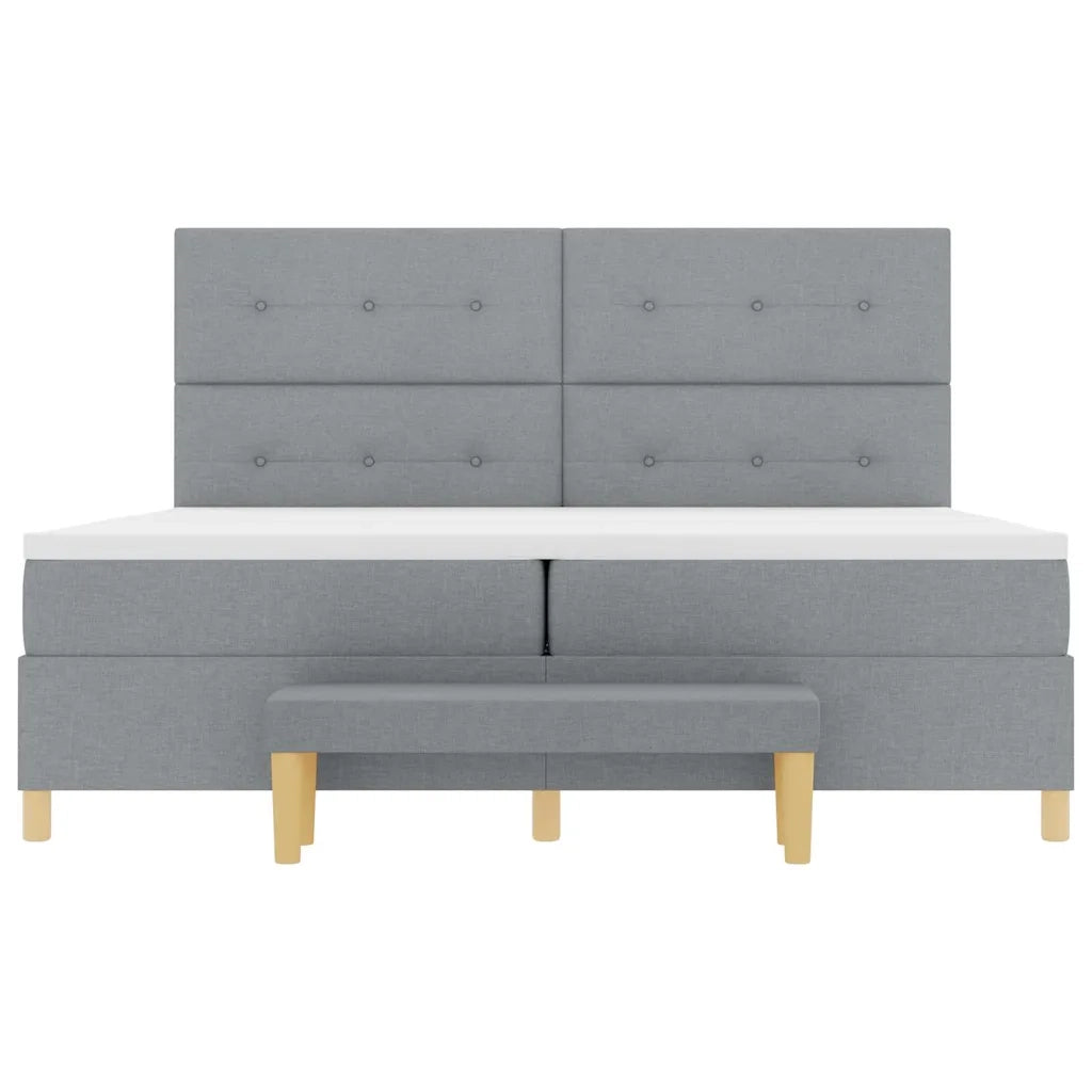 Letto a molle con materasso Grigio chiaro 200 x 200 cm Tessuto 3344324