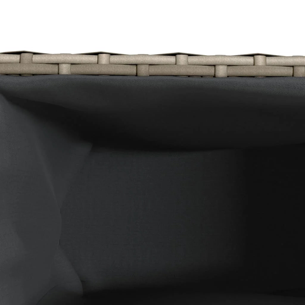 Fioriera rialzata per piante fiori patio giardino con 3 vasi 105 x 30 x 32 cm resina intrecciata grigia 02_0038085