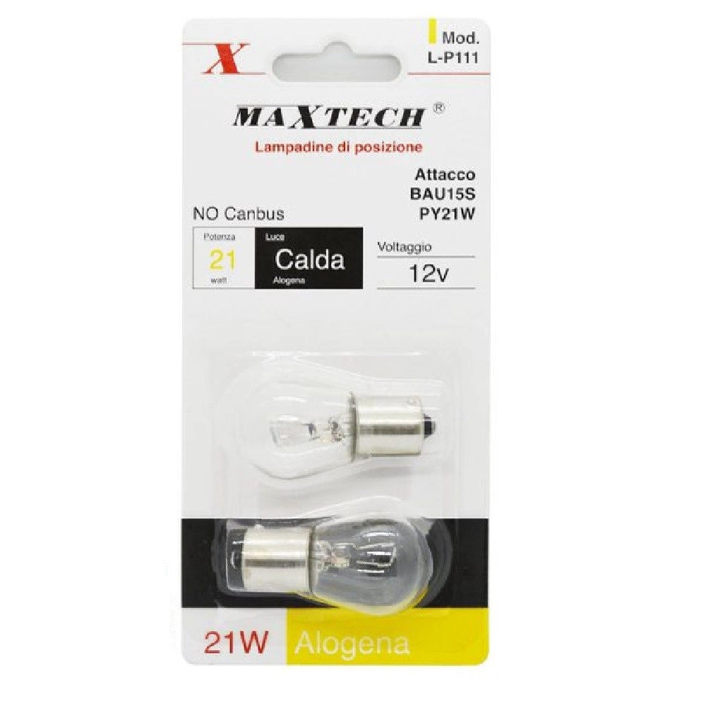 Trade Shop - Lampadine Posizione Auto Bau15s / Py21w 12v Luce Calda Alogena No Canbus L-p111 -