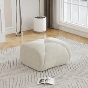 Pouf/Modulo divano modulare in chenille, colore beige chiaro