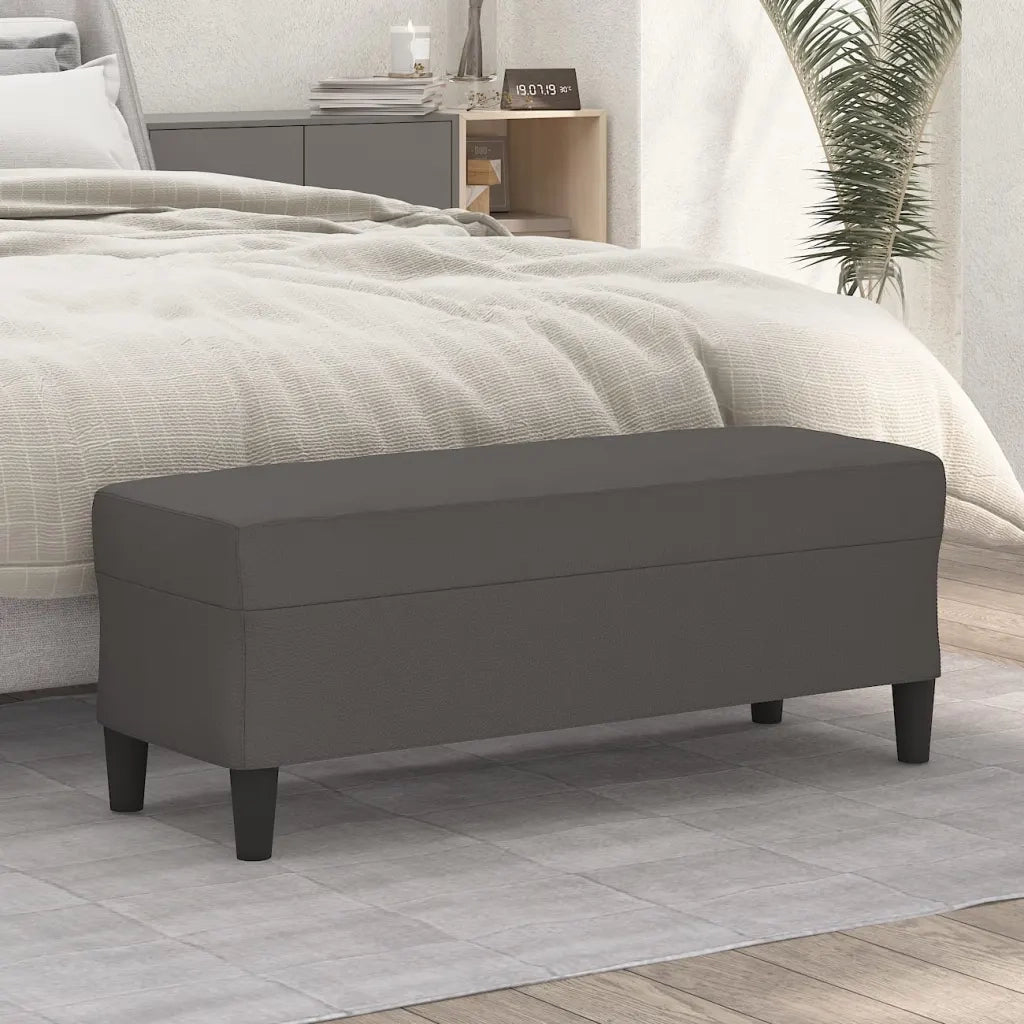 Panca Grigia 100x35x41 cm in Similpelle CFW4715852