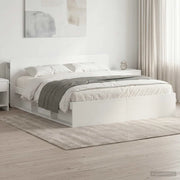 Telaio del letto con storage con testiera Bianco 180 x 200 cm
