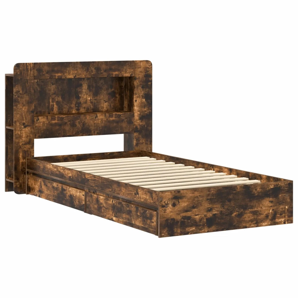 Telaio del letto con storage Rovere Fumo 75 x 190 cm 3433614