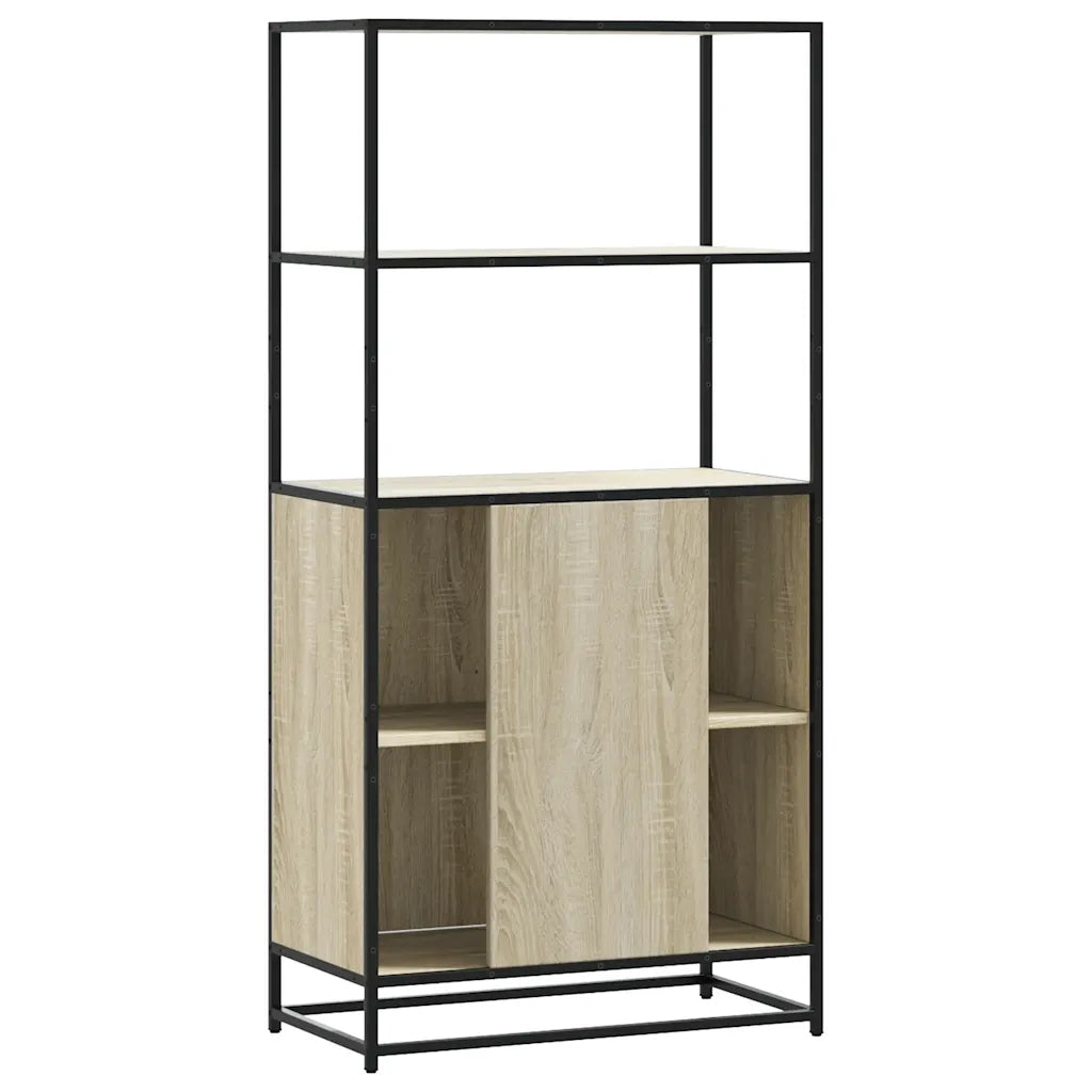 Credenza Rovere Sonoma 68x35x139 cm Legno Multistrato Metallo