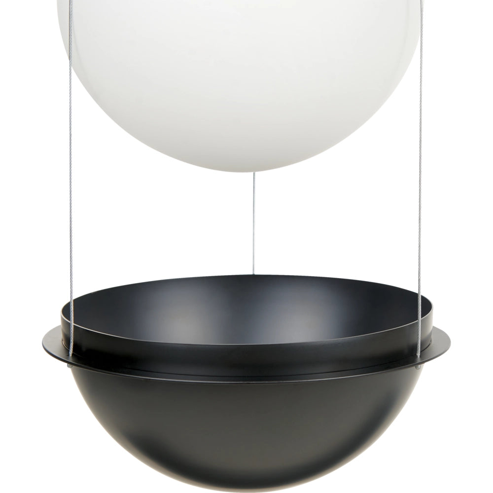 Lampada a sospensione con paralume in vetro nero Forma di globo rotondo Luce a sospensione