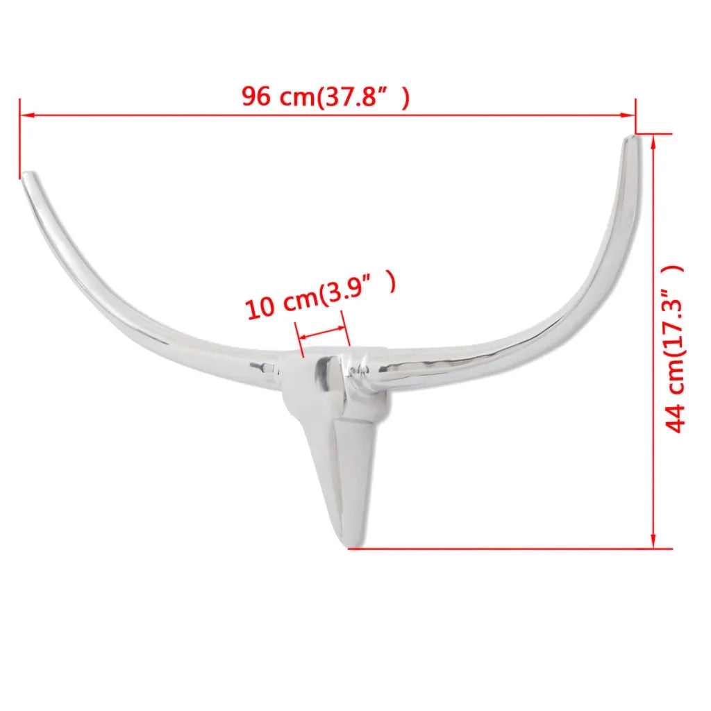 Decorazione da Parete Testa di Toro in Alluminio Argento 96 cm 242337