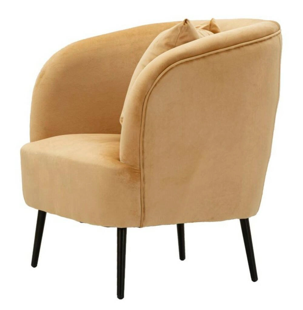 Poltrona Landi, Seduta imbottita, Divano singolo da salotto, Sedia con braccioli, 73x66 h78 cm, Marrone e Nero
