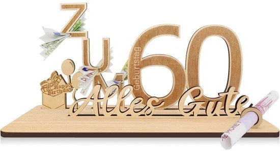 Regalo Personalizzato in Legno - Giornata Speciale - 60° Compleanno - Libro dei Giorni - Legno Sostenibile - Manufatto Artigianale
