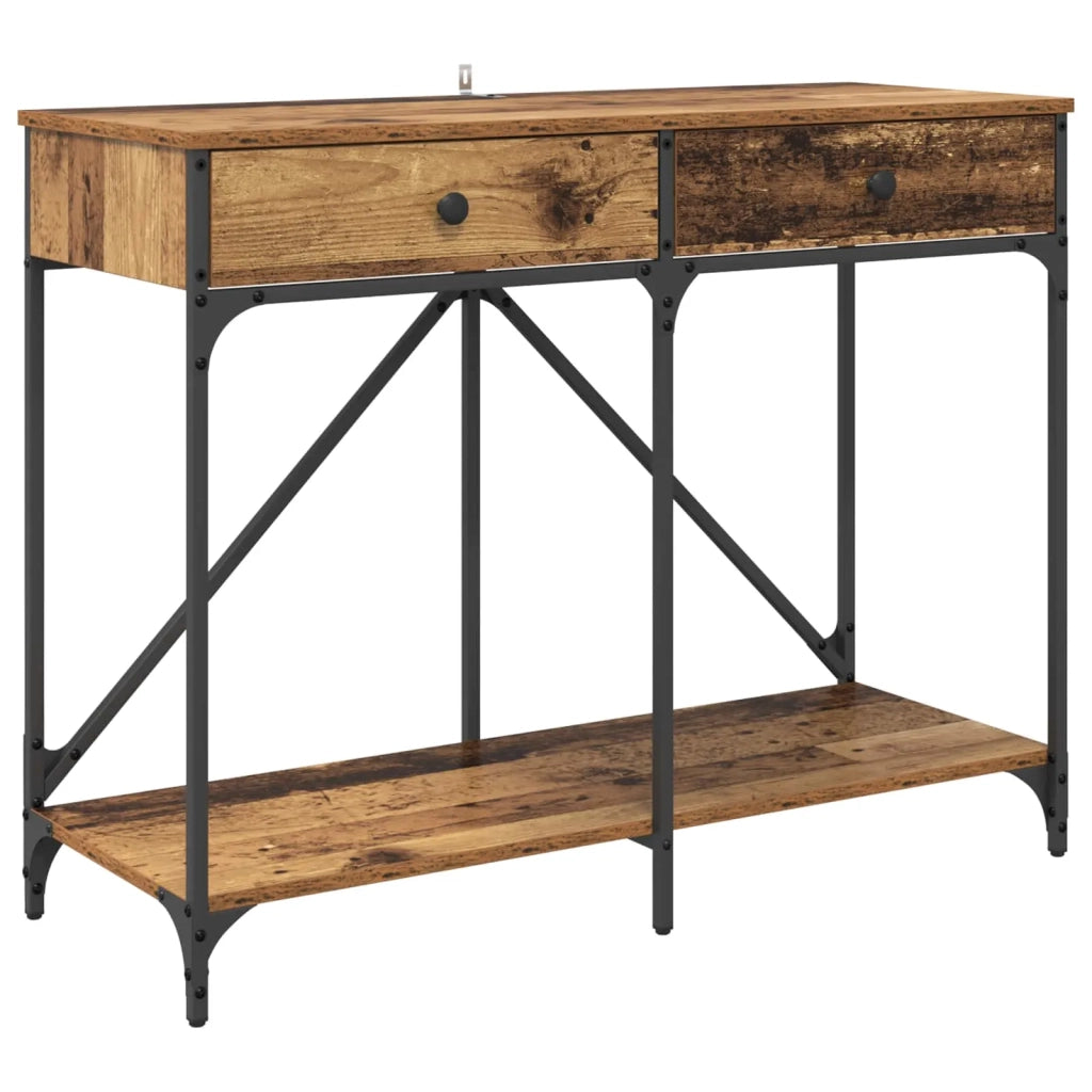 Tavolo consolle con cassetto Legno vecchio 100 x 39 x 78,5 cm 882806