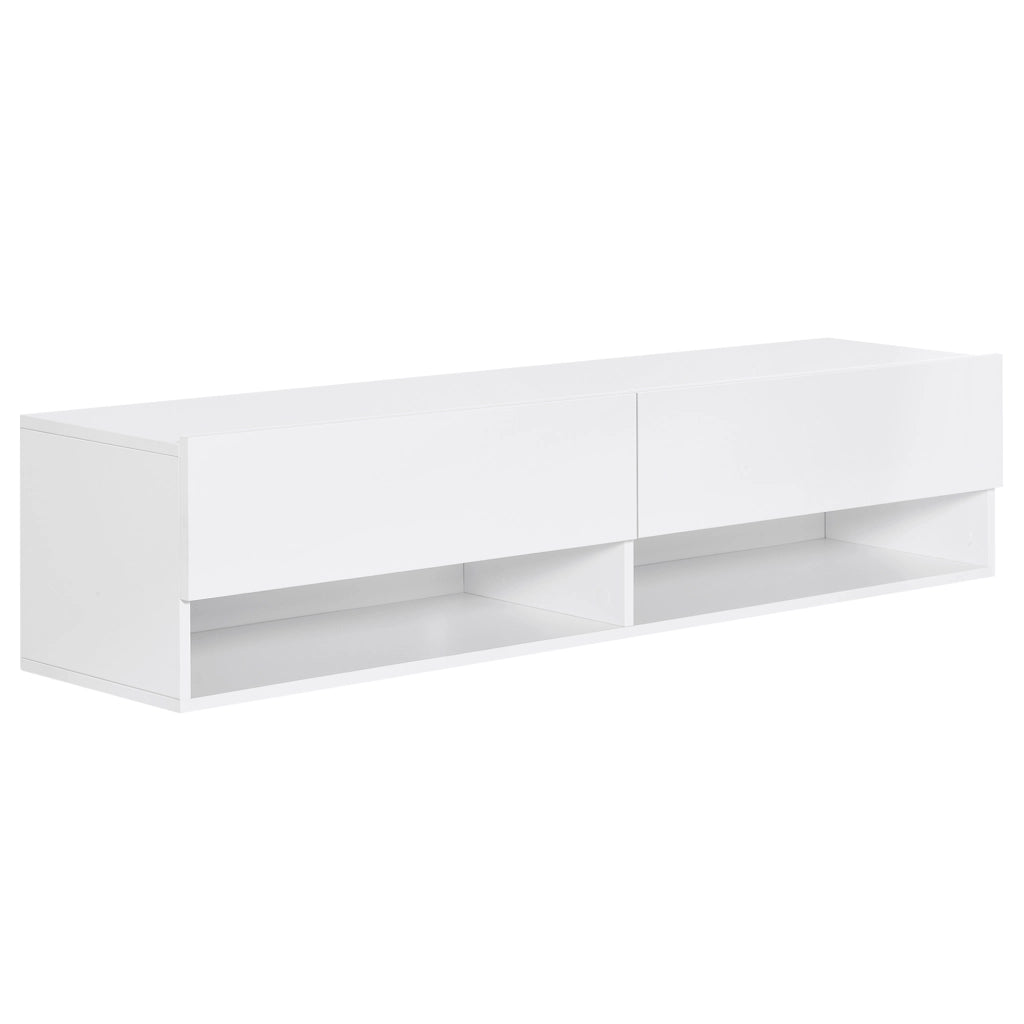 Mobile TV per salotto da parete con 2 ripiani e 2 ante ¨C zephmum ¨C 60 pollici