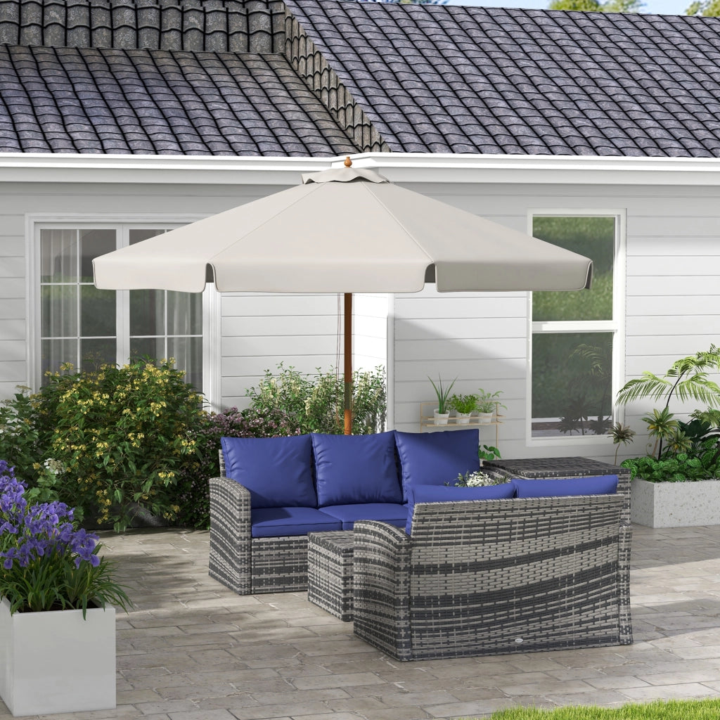 Ombrellone da Giardino ¨C zephmum ¨C Grigio, Bamb¨´ e Poliestere, ?325x250 cm