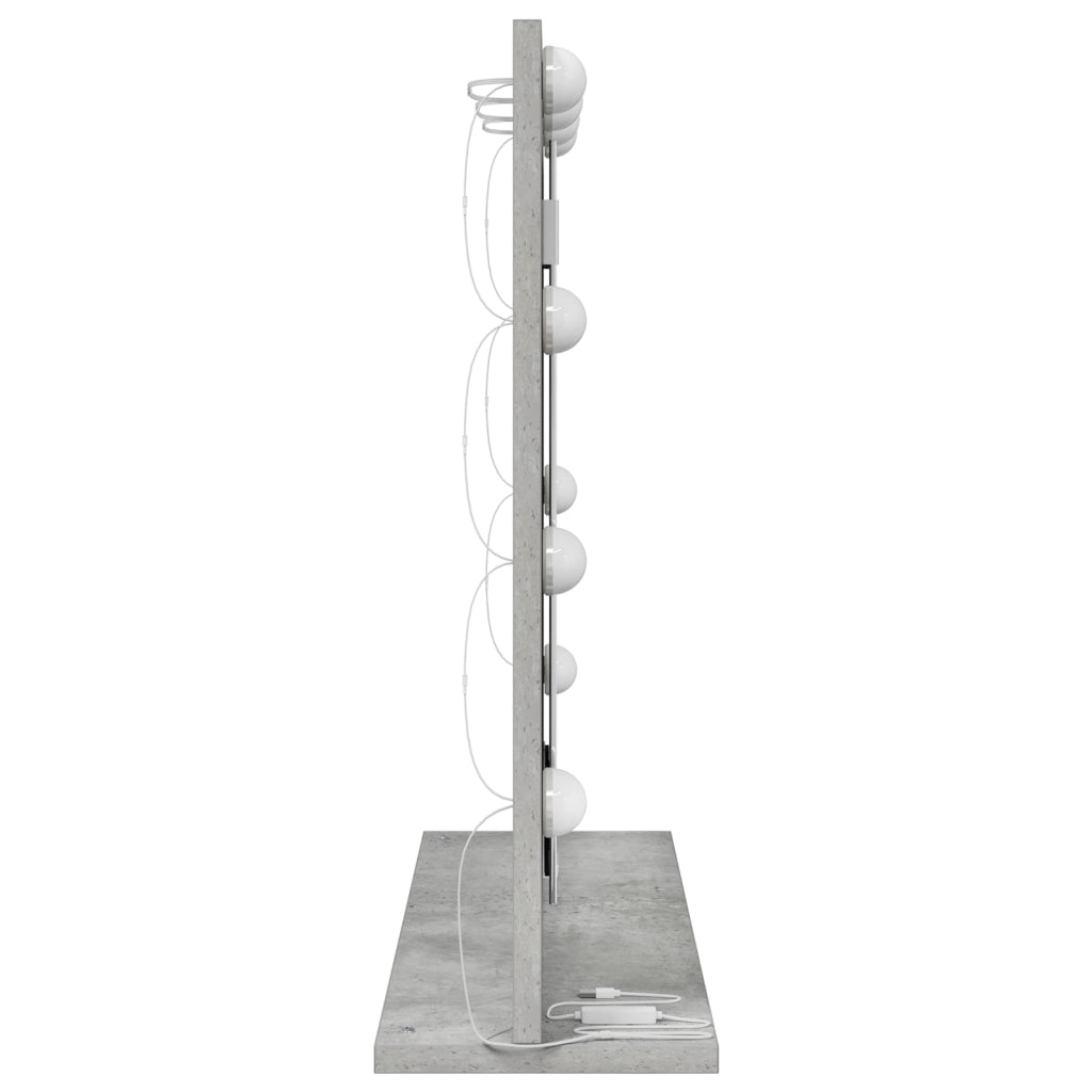 Specchio da toeletta con luci LED Grigio cemento 60x55x18 cm