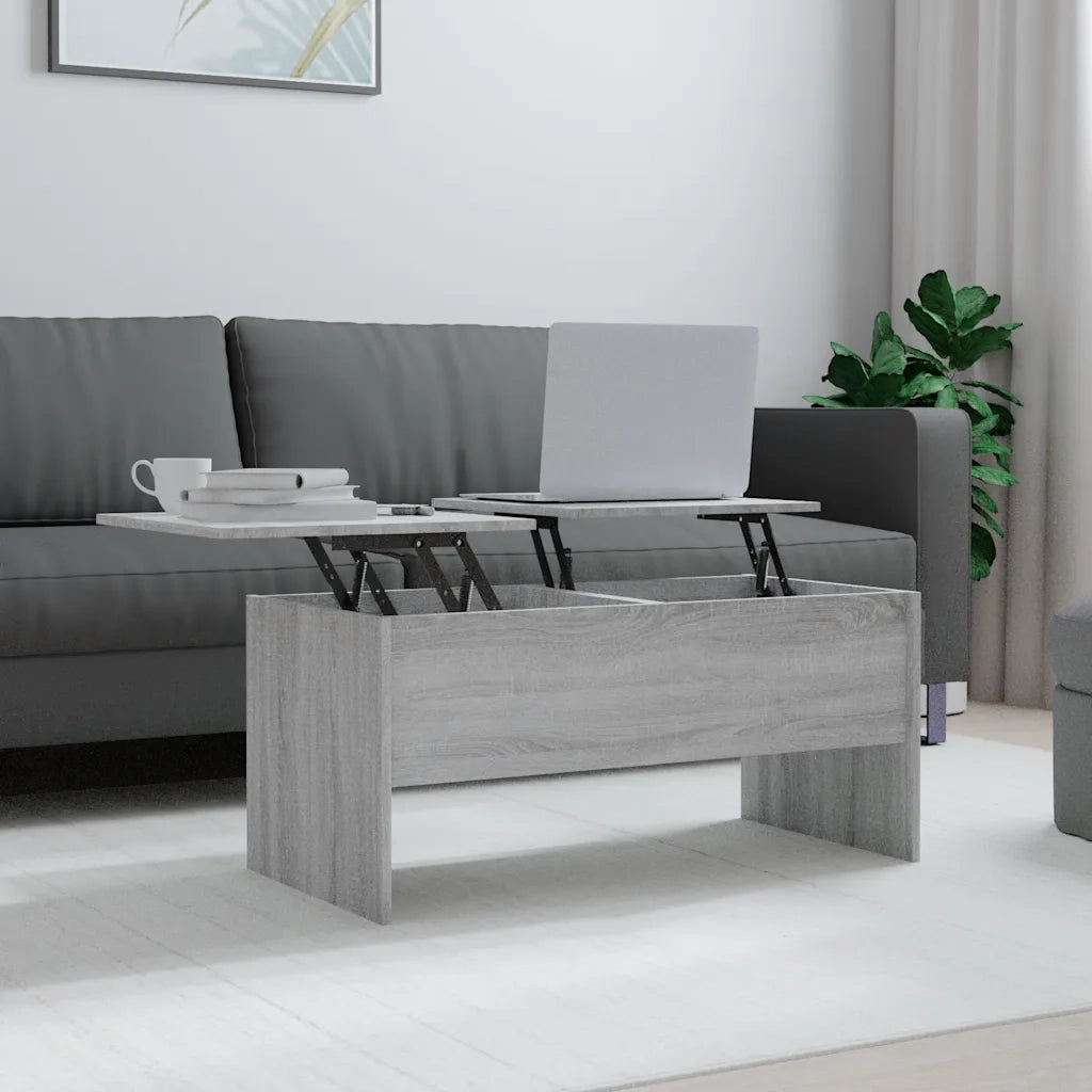 Tavolino-Tavolino da soggiorno-Tavolo Grigio Sonoma 102x50,5x46,5 cm in Legno Multistrato