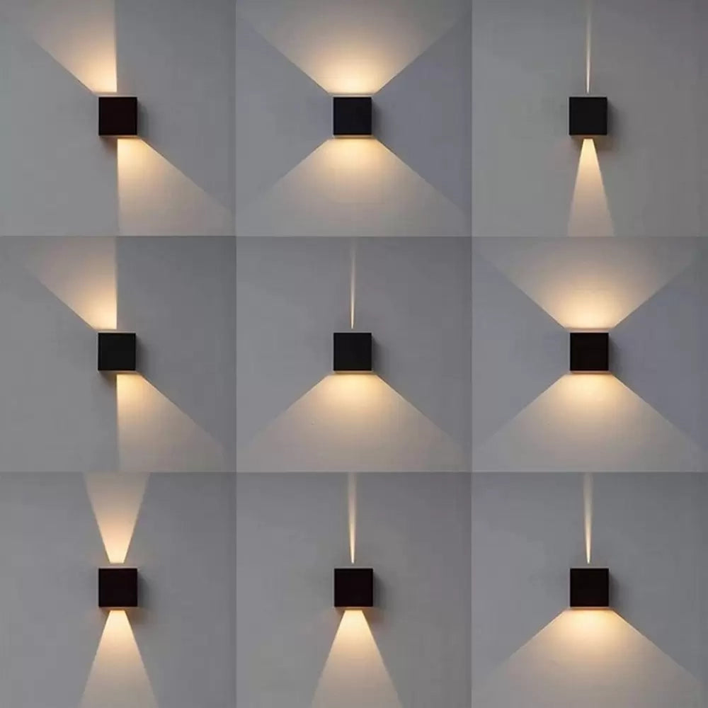 Applique cubo LED 40W doppio fascio luce esterni IP65 applique orientabile facciata ingresso giardino 4000 lumen 230V NERO 4000K