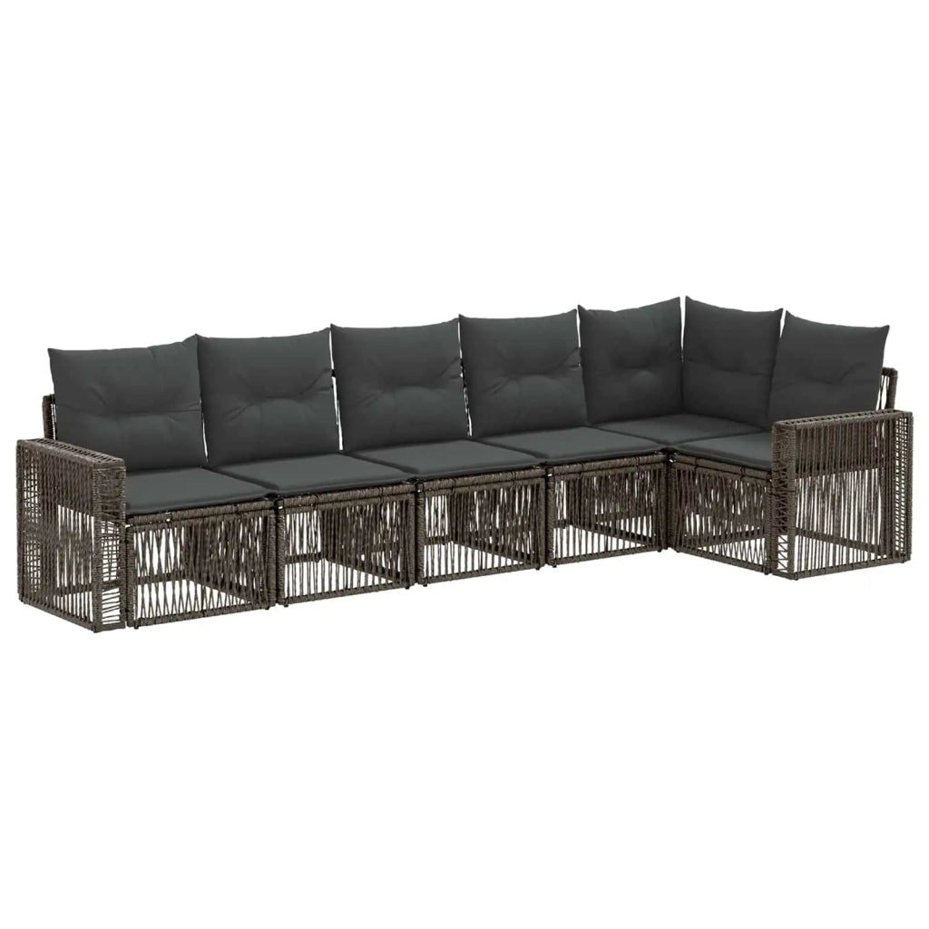 Set Divano da Giardino 6 pcs Grigio e Grigio Scuro polyrattan 3435128
