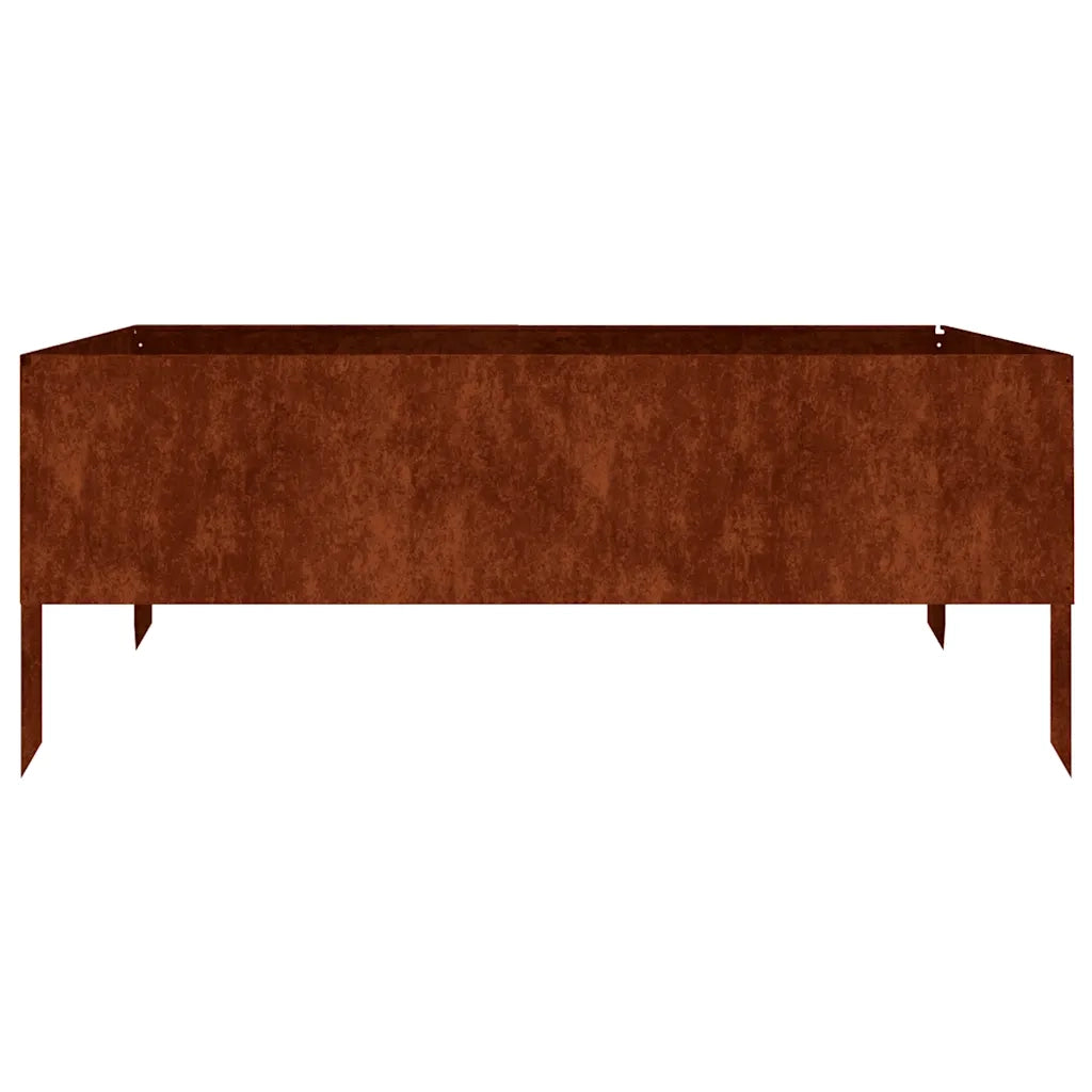 Fioriera Rialzata da Giardino 100x100x41 cm in Acciaio Corten