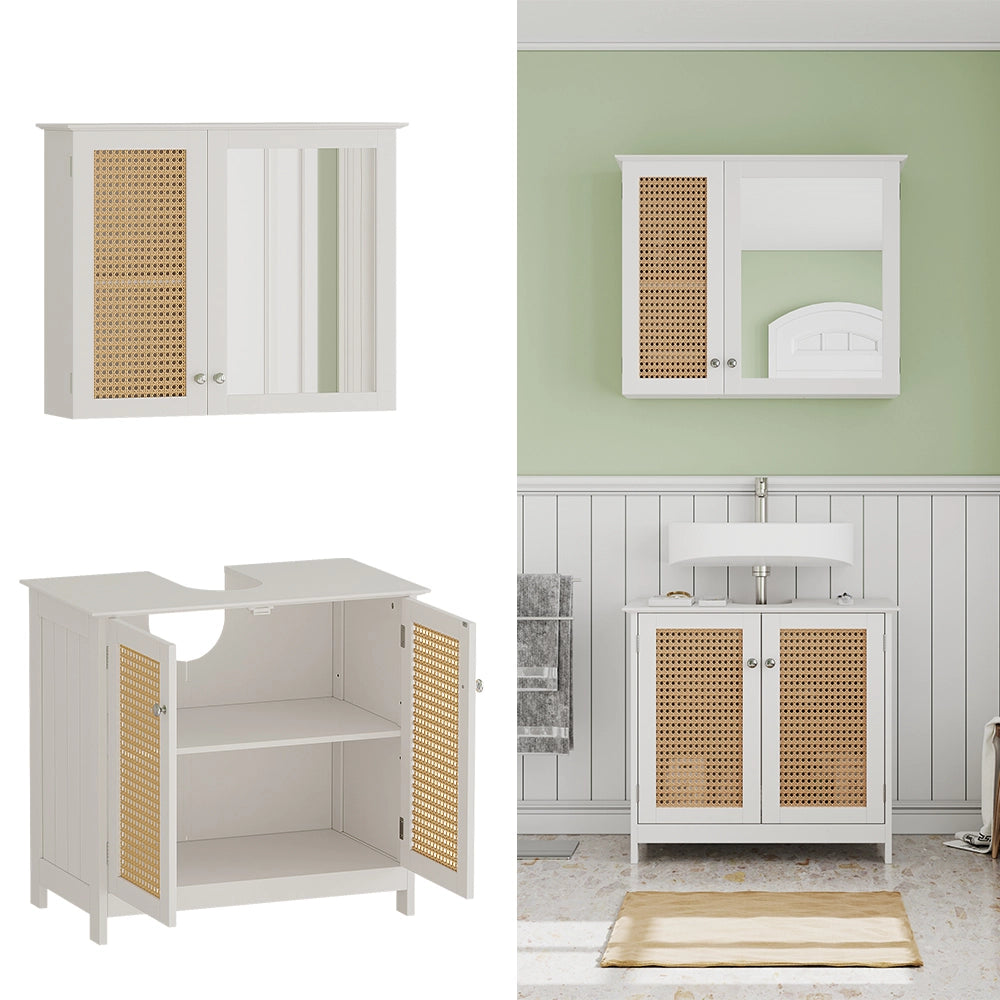 Vicco Set di mobili da bagno Bianco 2 parti