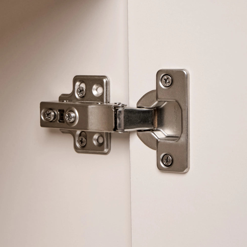 Mobile da bagno sospeso con struttura in MDF beige e 4 ripiani, stile glamour