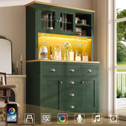 Mobile Buffet con LED ¨C Xylo ¨C Verde/Bianco, 4 Ante, 104x40x180 cm