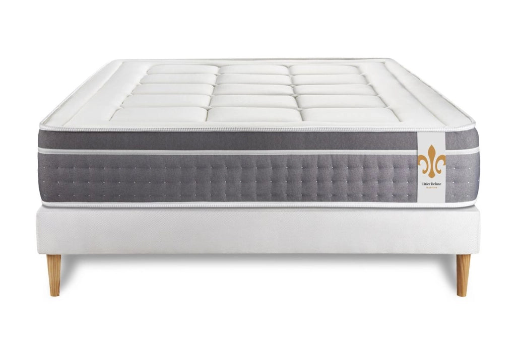 Pacchetto letto completo - Materasso 180x200cm + Box spring con doghe (kit) + 2 cuscini + Piumino - Trente