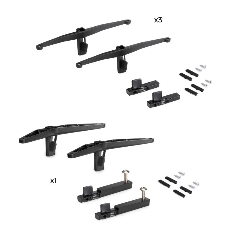 Kit di staffe per 4 ripiani in legno e 1 asta appendiabiti lunga 1 m Zero, Alluminio e Zama e Tecnoplastica, Verniciat..