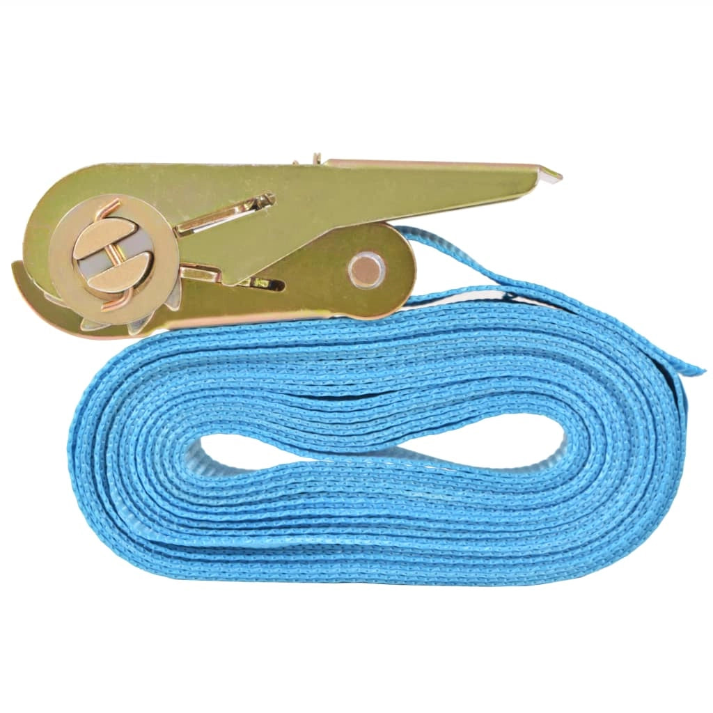 Confezione da 10 cinghie di fissaggio a cricchetto 0,8 tonnellate 4 m x 25 mm blu 02_0003536