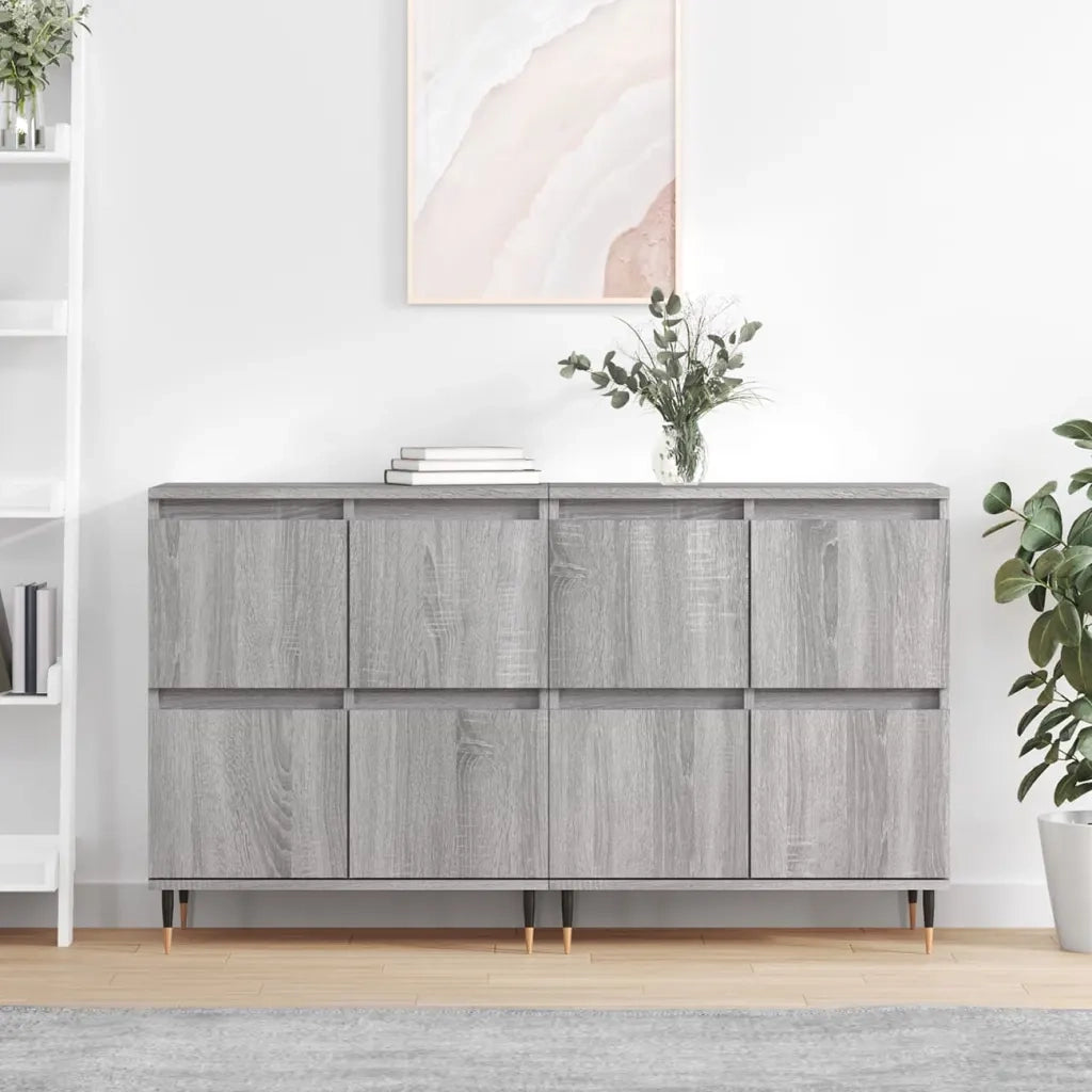 Credenze 2 pz | Madia | Buffet da pranzo | Armadio da pranzo Grigio Sonoma in Legno Multistrato