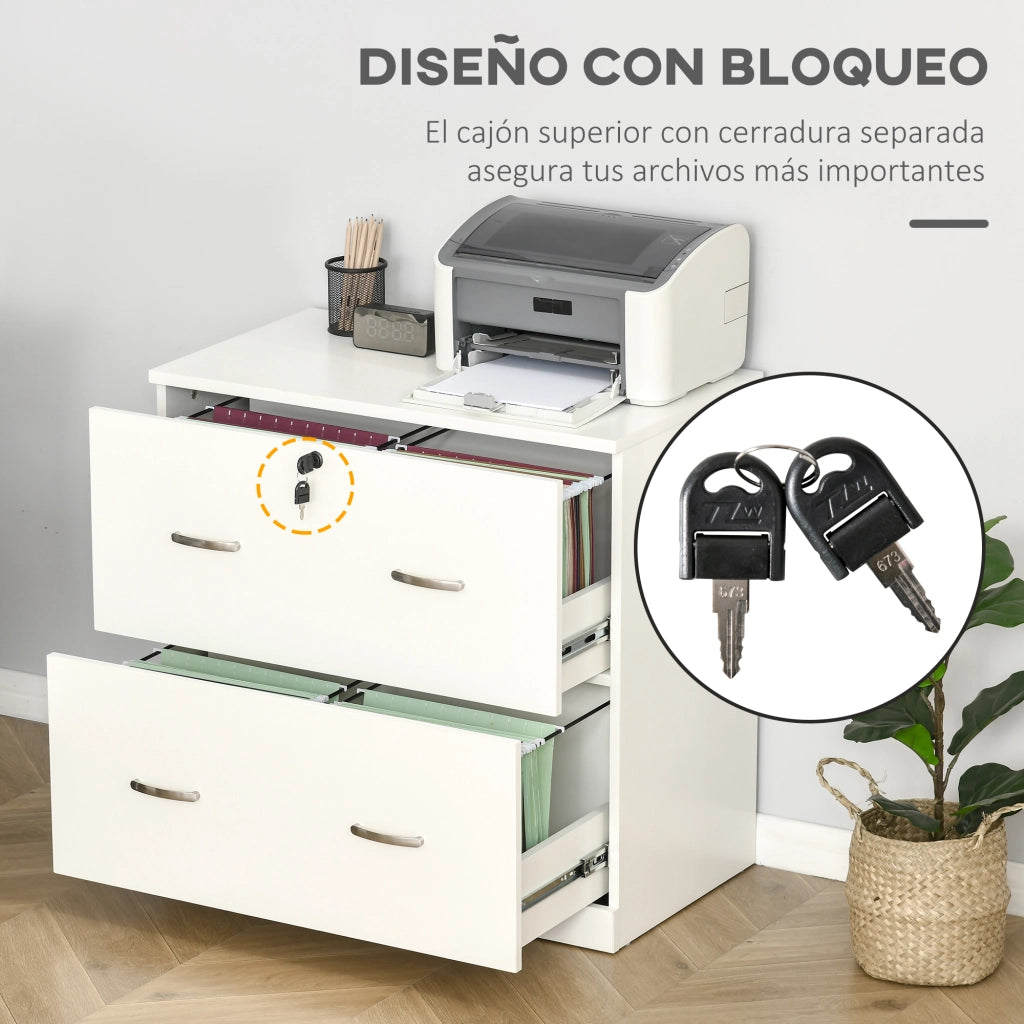 Scrivania con cassettiera ¨C zephmum ¨C 77x42x72 cm bianco