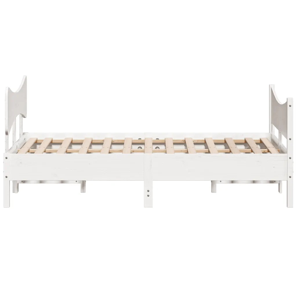 Giroletto senza Materasso Bianco 160x200 cm Legno Massello Pino 3216376