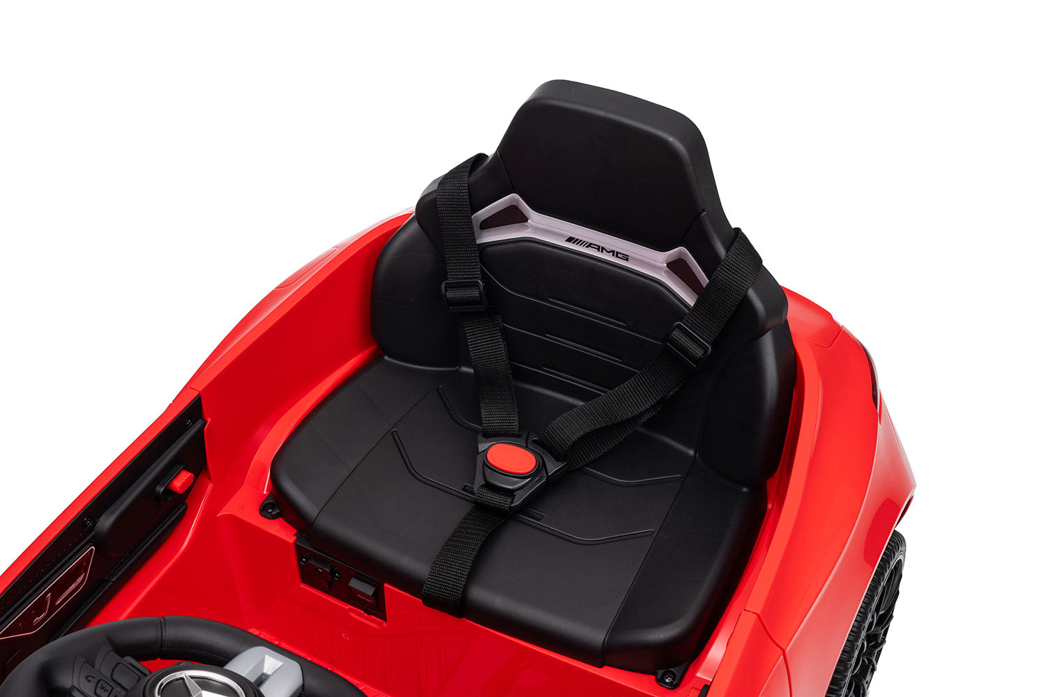 Macchina Elettrica per Bambini 12V Licenza Ufficiale Mercedes CLE53 Sedile in Pelle Rosso