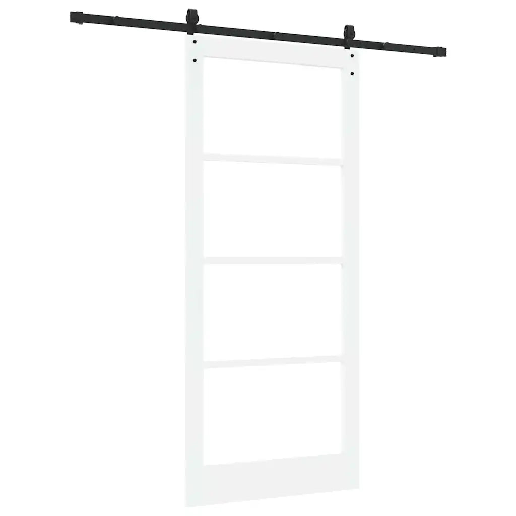 Porta scorrevole Bianco e Nero 93 x 211 cm 3332402