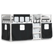 Letto singolo | Letto per adulti | Letto a Castello senza Materasso Bianco e Nero 75x190 cm inPino
