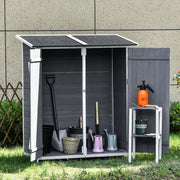 CASSETTA DA GIARDINO 139x75x160 cm Legno Grigio con tavolo da giardino