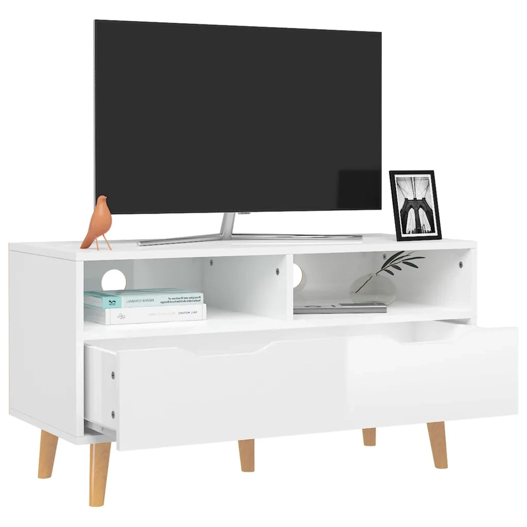 Mobile TV Bianco Lucido 90x40x48,5 cm in Truciolato cod mxl 20761