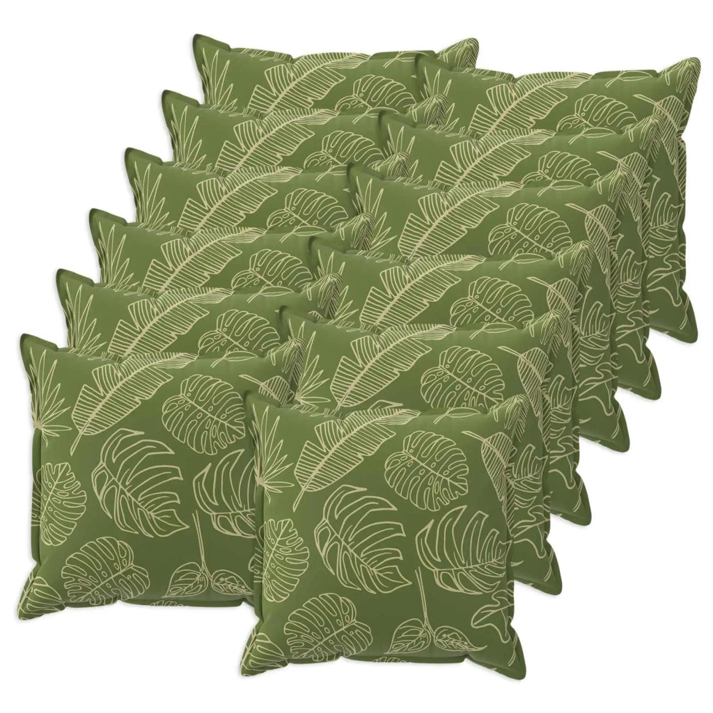 Federa 12 pcs HOUTEN Design a foglia 40 x 40 cm Poliestere 916926