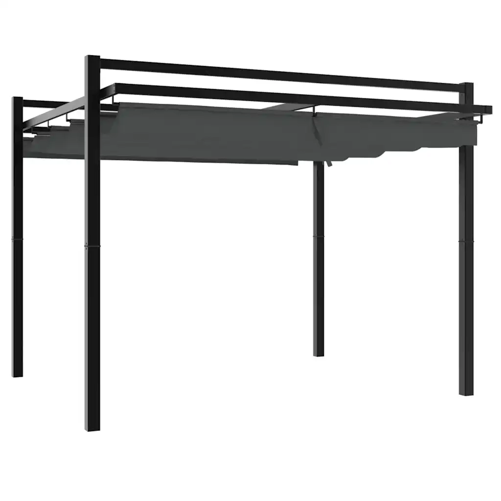 vidaXL Gazebo Giardino con Tetto Retrattile Antracite 3x3 m Alluminio