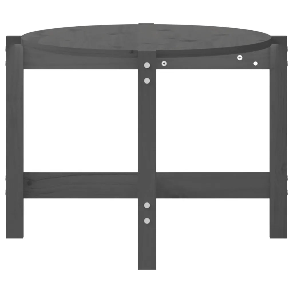 Tavolino da Salotto-Tavolino da soggiorno Grigio 118x63x45 cm Legno Massello di Pino