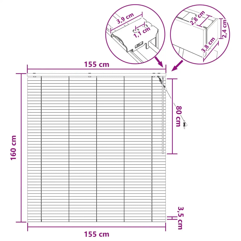 Tenda Veneziana Nero 155 x 160 cm 35 mm 42015502