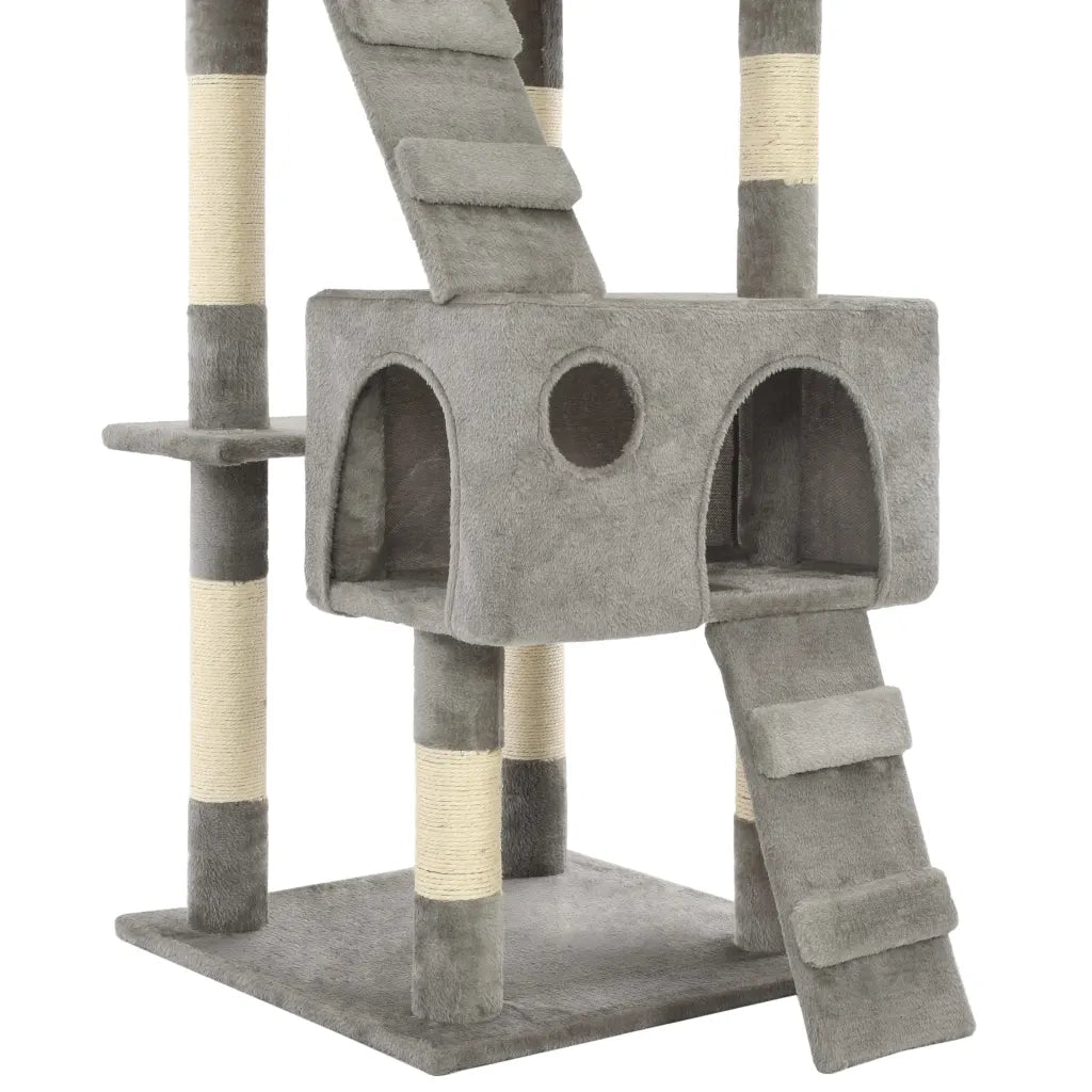 Albero per Gatti con Tiragraffi in Sisal 170 cm Grigio CFW7824444
