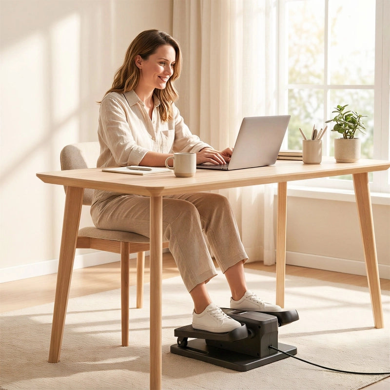 Mini ellittica per uso domestico, cross trainer elettrica da posizionare sotto il mobile con telecomando, display a LED, 12 velocit¨¤