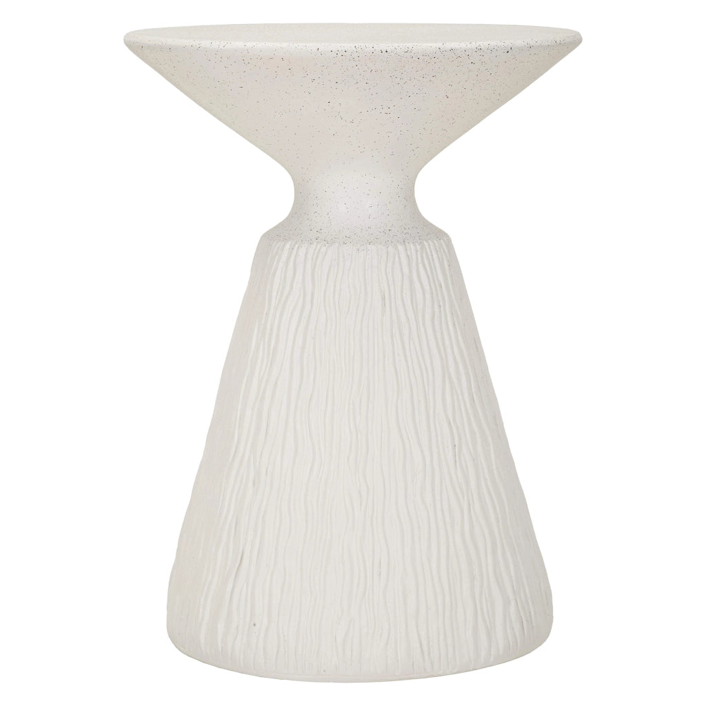 Gakamota, Tavolino da Salotto Adatto per Indoor/outdoor, 47x61x47h cm Bianco Marmo