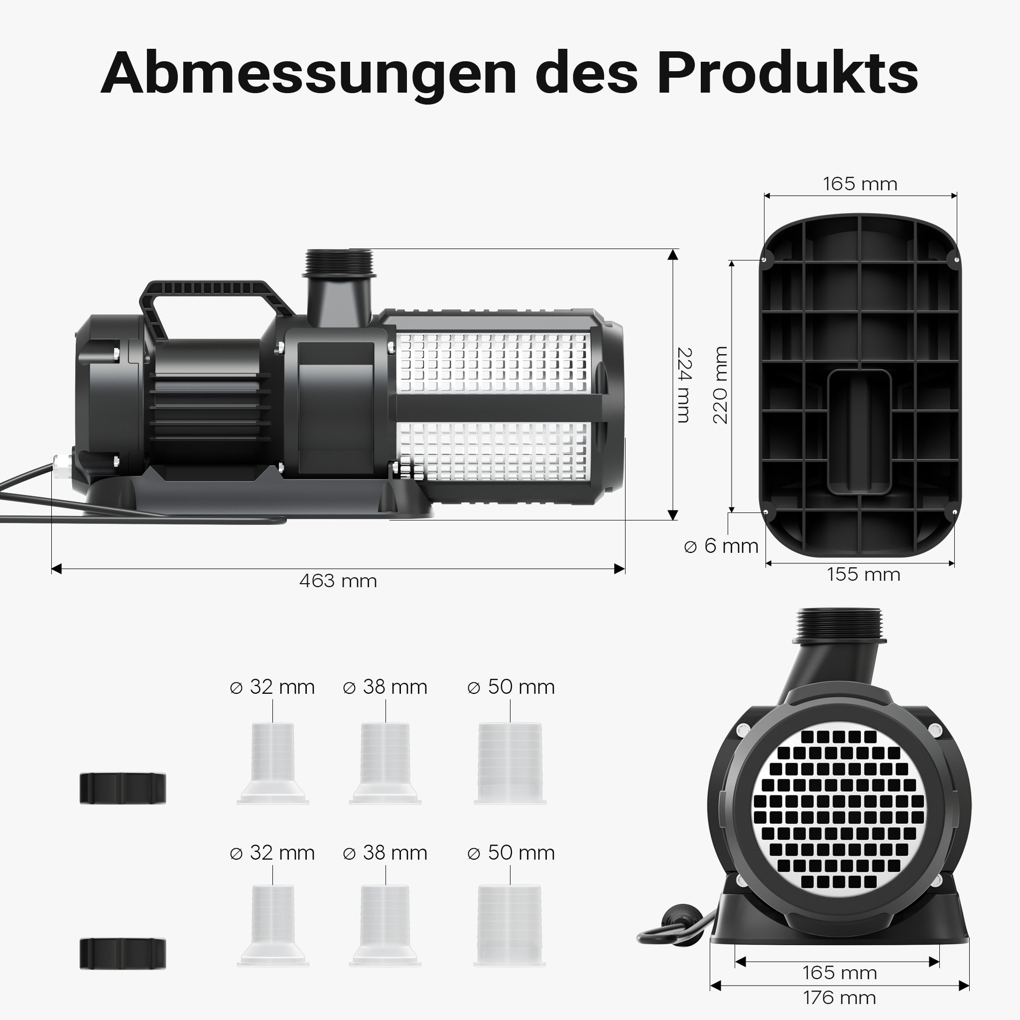 SuperECO CET-26000 Pompa da Laghetto con flussometro, 26000 l/h, 330W, Prevalenza 9,5m